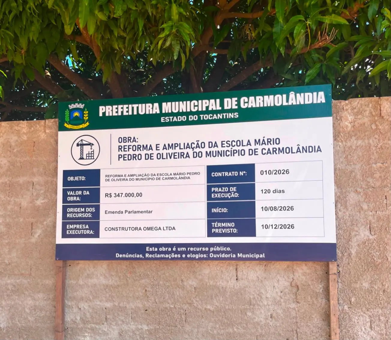 PREFEITURA EM AÇÃO - REFORMA E AMPLIAÇÃO DA ESCOLA MÁRIO PEDRO DE OLIVEIRA